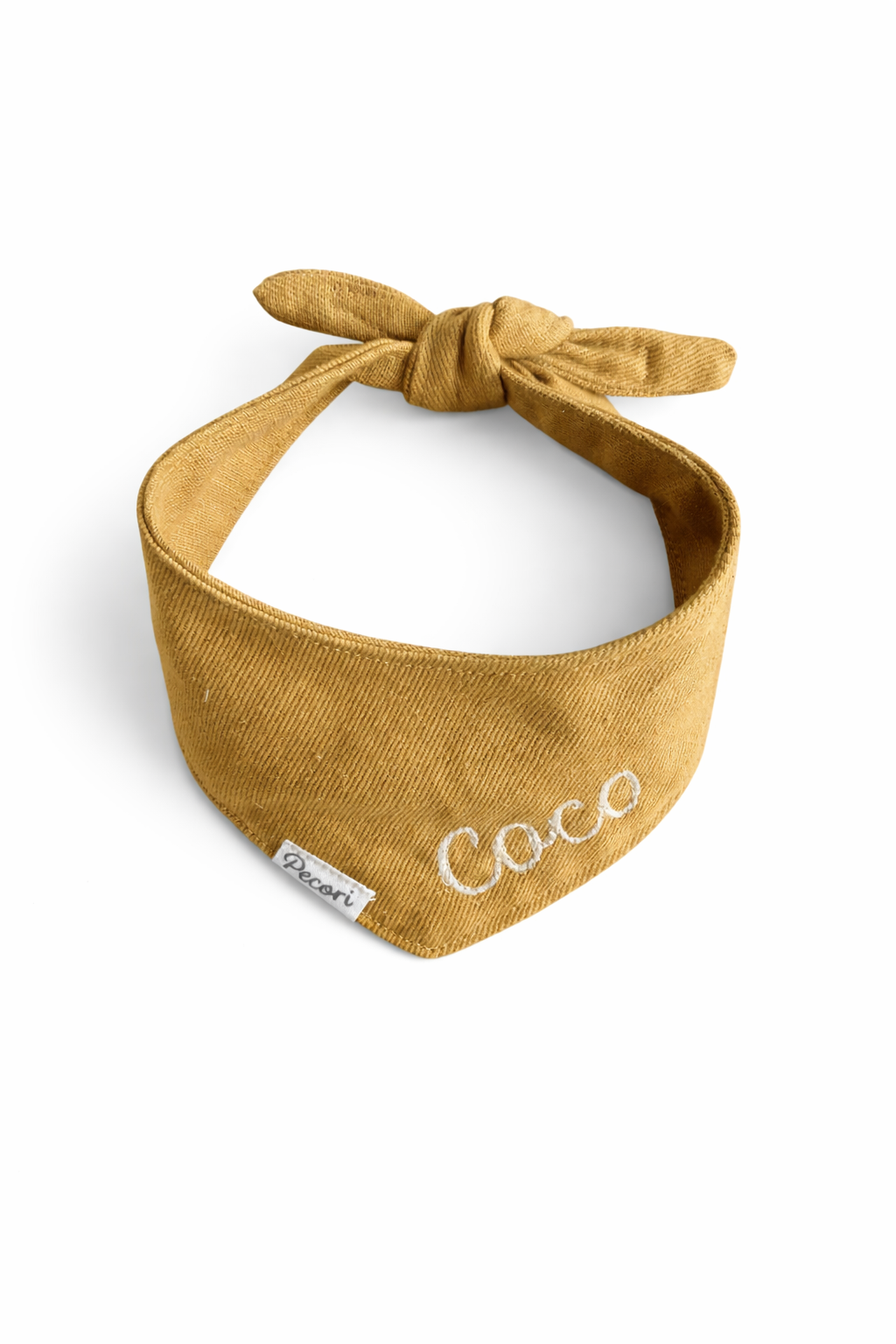Personalized dog scarf - Mustard denim