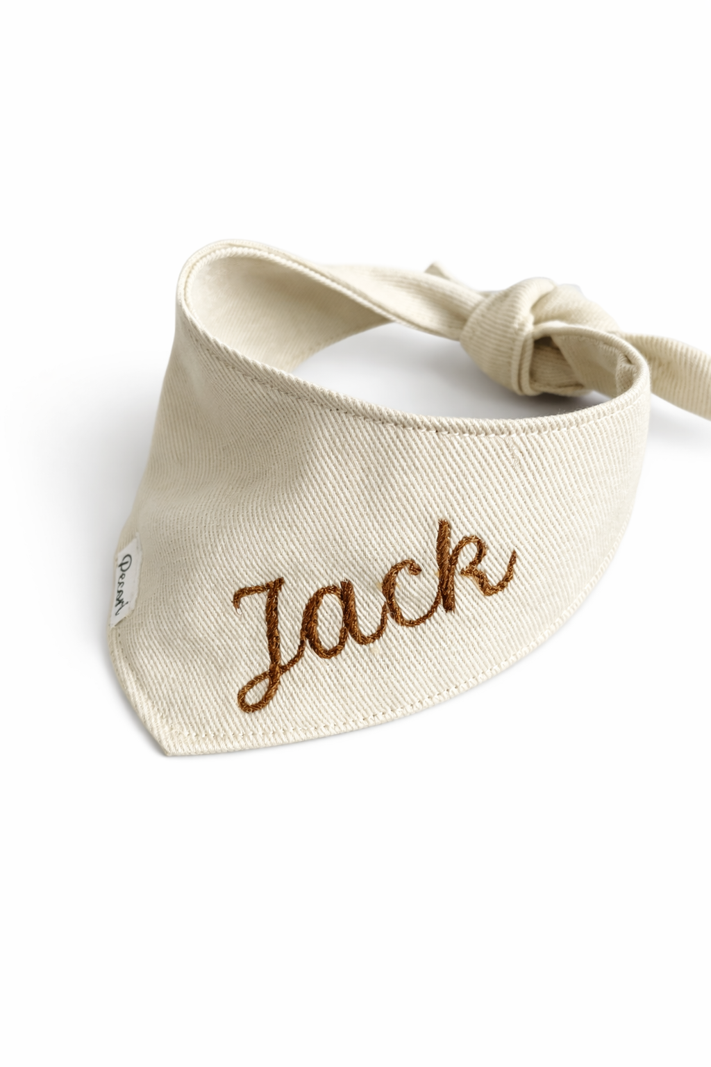 Personalized dog scarf - Natural denim