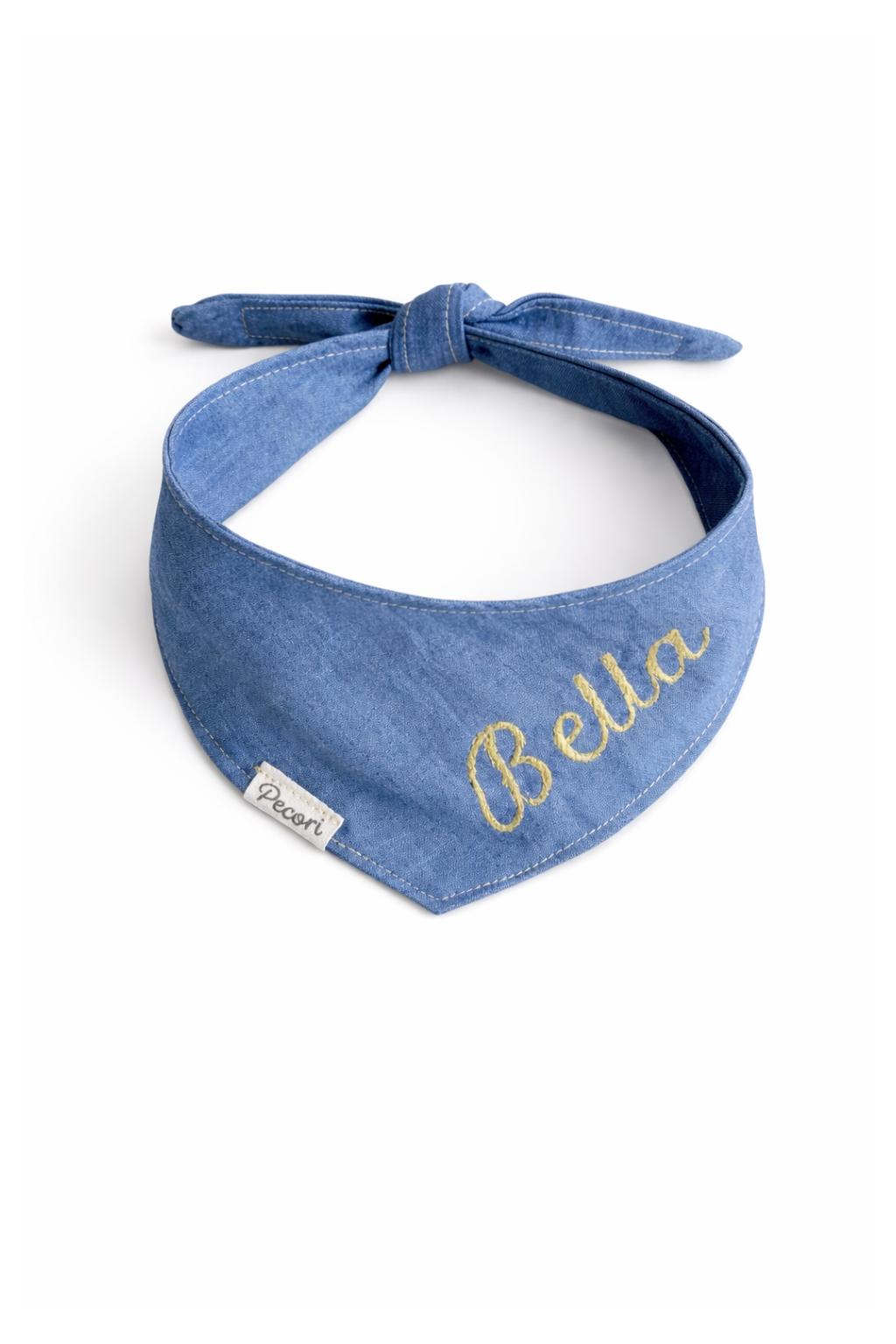 Personalized dog scarf - Light blue denim