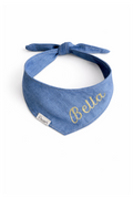 Personalized dog scarf - Light blue denim