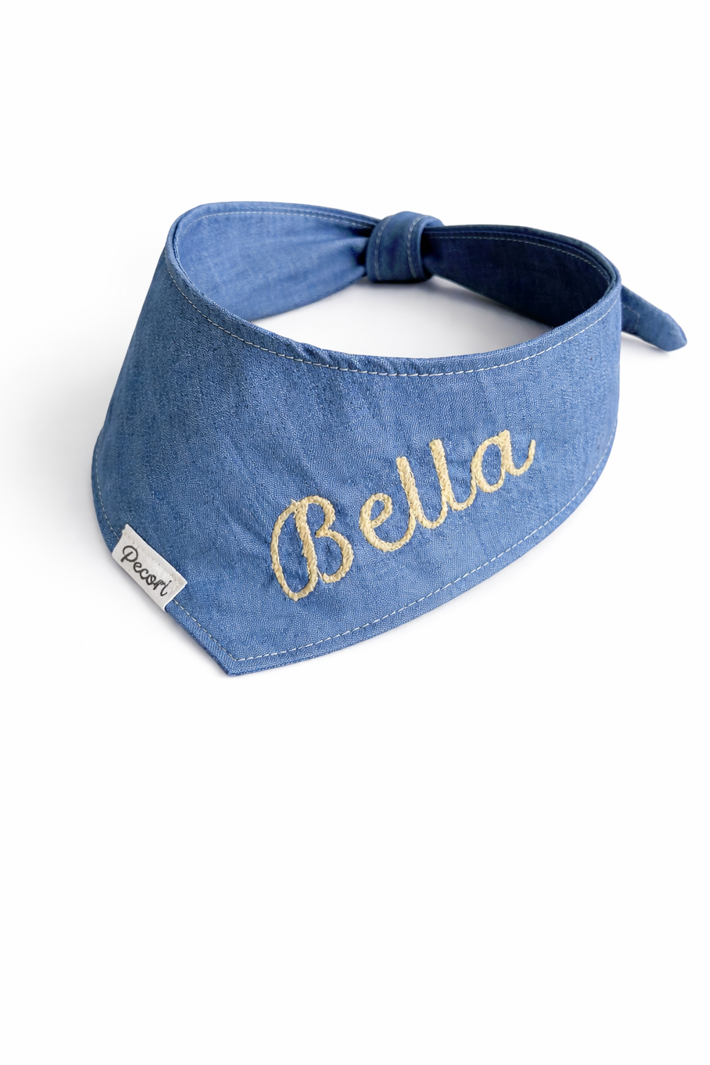 Personalized dog scarf - Light blue denim
