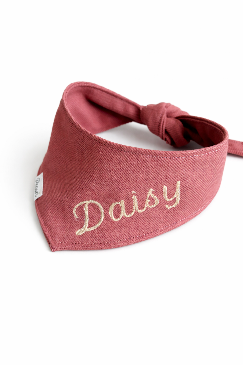 Personalized dog scarf - Rose pink denim